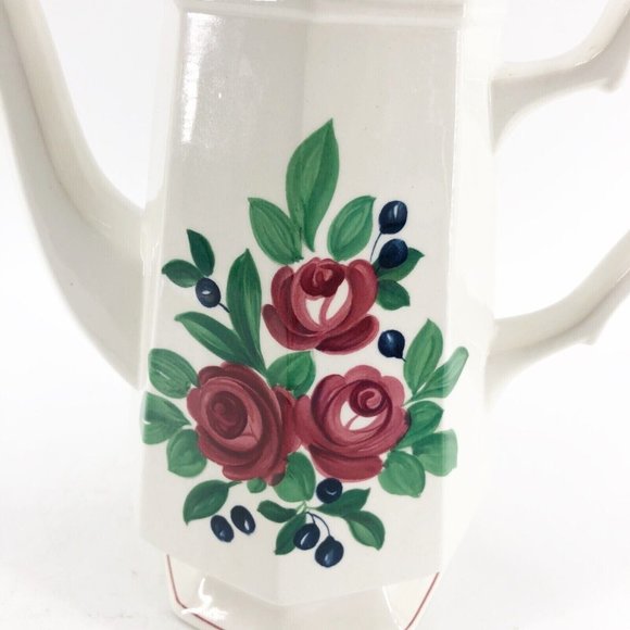 Adams Bridgwater English Ironstone Coffee Pot with Lid from England 9.5 x 8.5 - Picture 3 of 14